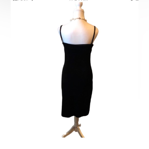 Vintage Ralph Lauren Black Velvet Dress Adjustable Spaghetti Straps Size M - Picture 4 of 10